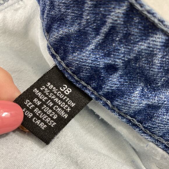 Carbon Jean Shorts Mens Size 38 Destroyed Denim Raw Hem‎ Grunge Moto Skater - Picture 4 of 11